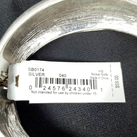 The Sak Holiday Shine Wide Metal Bangle Bracelet , Silver - Picture 3 of 6